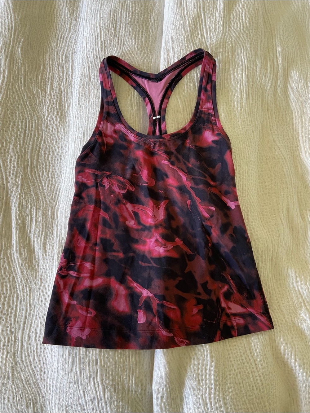 Lululemon Women's Racerback Tank Top - Pink Black Print
